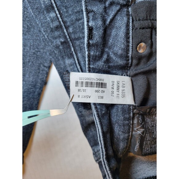 Kenzo Distressed Black Gray Jeans Button Fly Ripped Skinny Fit Womens Size W34 - Picture 6 of 12